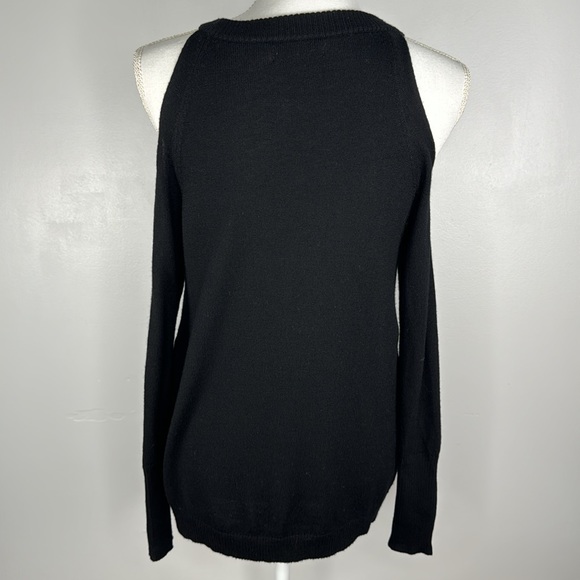 Ramy Brook 100% Merino Wool Tasha Black Cold Shoulder Sweater Sz XS - Picture 6 of 6